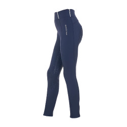 Legging fille Equestro x FISE full grip coupe slim Marine blazer Bleu marine