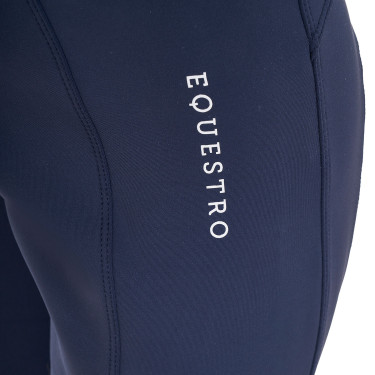 Meisjeslegging Equestro x FISE full grip slim fit coupe Marineblazer Marineblauw
