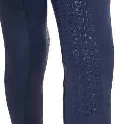 Legging fille Equestro x FISE full grip coupe slim Marine blazer Bleu marine