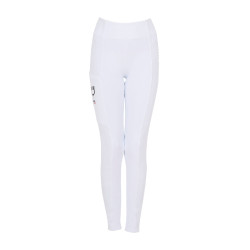 Meisjeslegging Equestro x FISE full grip slim fit coupe Wit
