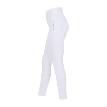 Legging fille Equestro x FISE full grip coupe slim Blanc