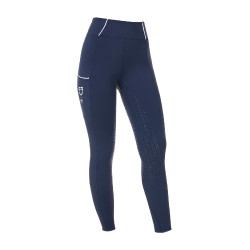 Legging femme Equestro x FISE full grip coupe slim Marine blazer Bleu marine