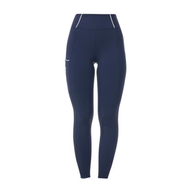 Dameslegging Equestro x FISE full grip slim fit Marineblazer Marineblauw