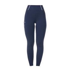 Legging femme Equestro x FISE full grip coupe slim Marine blazer Bleu marine