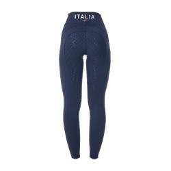 Dameslegging Equestro x FISE full grip slim fit Marineblazer Marineblauw