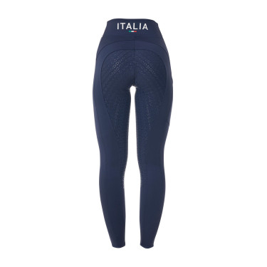 Legging femme Equestro x FISE full grip coupe slim Marine blazer Bleu marine
