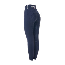 Dameslegging Equestro x FISE full grip slim fit Marineblazer Marineblauw