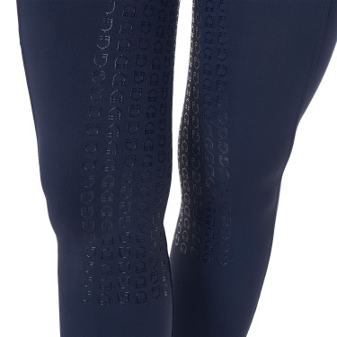 Dameslegging Equestro x FISE full grip slim fit Marineblazer Marineblauw