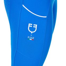 Legging femme Equestro x FISE full grip coupe slim Bleu de savoie Legging femme Equestro x FISE full grip coupe slim Bleu de savoie