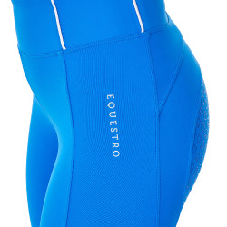 Legging femme Equestro x FISE full grip coupe slim Bleu de savoie Legging femme Equestro x FISE full grip coupe slim Bleu de savoie