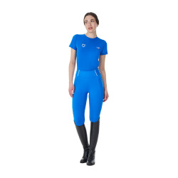 Legging femme Equestro x FISE full grip coupe slim Bleu de savoie Legging femme Equestro x FISE full grip coupe slim Bleu de savoie