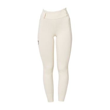 Dameslegging Equestro met hoge taille en riemlussen Antiek wit Beige
