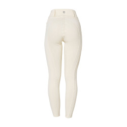 Dameslegging Equestro met hoge taille en riemlussen Antiek wit Beige