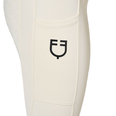 Dameslegging Equestro met hoge taille en riemlussen Antiek wit Beige