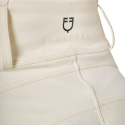 Dameslegging Equestro met hoge taille en riemlussen Antiek wit Beige