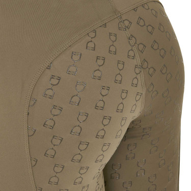 Dameslegging Equestro met hoge taille en riemlussen Walnoot Bruin
