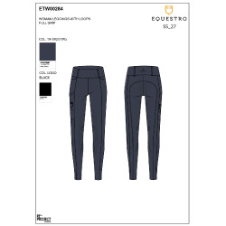 Legging femme Equestro taille haute avec passants de ceinture Marine blazer Bleu marine
