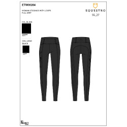 Legging femme Equestro taille haute avec passants de ceinture Noir