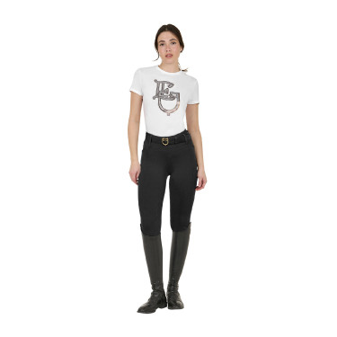 Legging femme Equestro taille haute avec passants de ceinture Noir