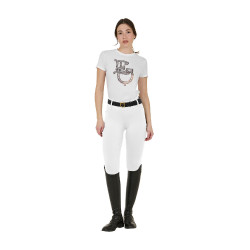 Legging femme Equestro taille haute avec passants de ceinture Blanc