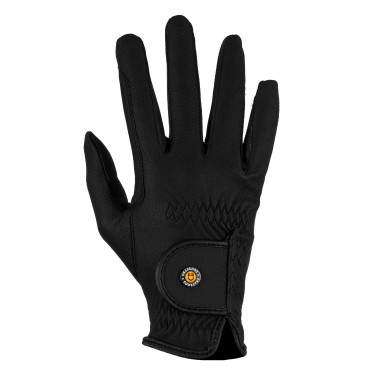 Unisex Equestro handschoenen, gewatteerd, van synthetisch leer met klittenbandsluiting Zwart Unisex Equestro handschoenen, gewatteerd, van synthetisch leer met klittenbandsluiting Zwart