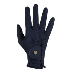 Gants unisexes Equestro rembourrés en cuir synthétique fermeture auto-agrippante Marine Bleu marine