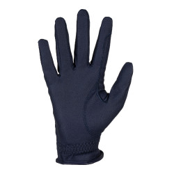 Gants unisexes Equestro rembourrés en cuir synthétique fermeture auto-agrippante Marine Bleu marine