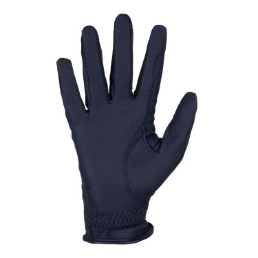 Gants unisexes Equestro rembourrés en cuir synthétique fermeture auto-agrippante Marine Bleu marine