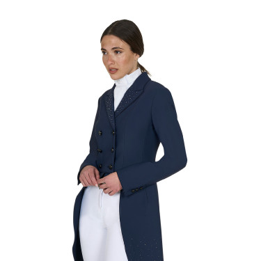Frac femme Equestro en tissu technique avec strass Marine blazer Bleu marine