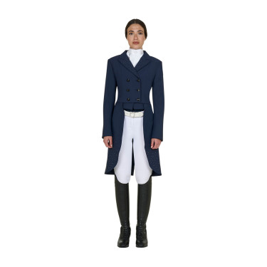 Frac femme Equestro en tissu technique avec strass Marine blazer Bleu marine