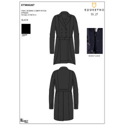 Frac femme Equestro en tissu technique avec strass Noir