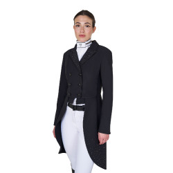Frac femme Equestro en tissu technique avec strass Noir