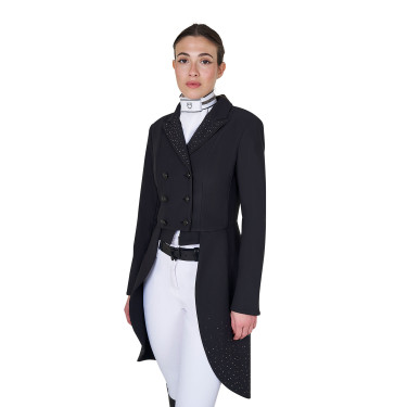 Frac femme Equestro en tissu technique avec strass Noir
