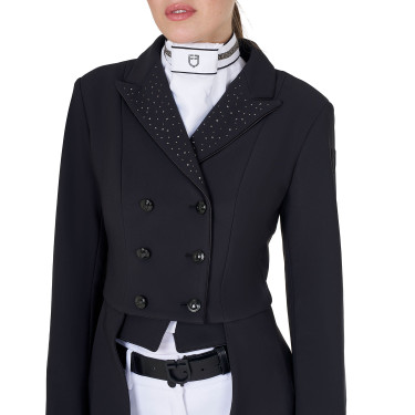 Frac femme Equestro en tissu technique avec strass Noir