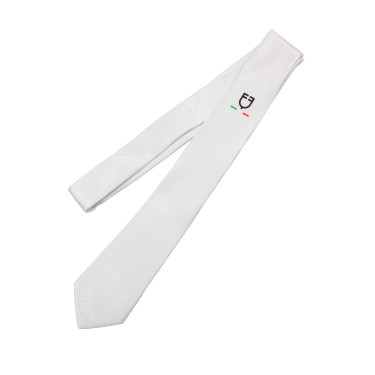 Cravate de concours Equestro x FISE logo brodé Blanc