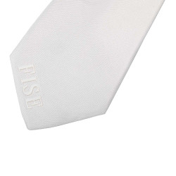 Cravate de concours Equestro x FISE logo brodé Blanc