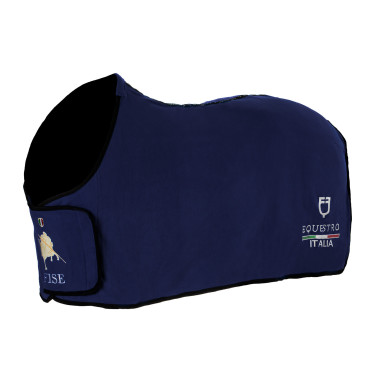 Couverture polaire Equestro x FISE avec fermeture frontale Bleu de savoie