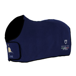 Equestro x FISE fleece deken met voorsluiting Blauw van Savoye