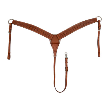 Collier de chasse western McBryan border stamp Noisette Marron
