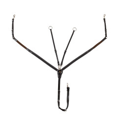 Collier de chasse équitation cuir Equestro avec martingale Collier de chasse équitation cuir Equestro avec martingale