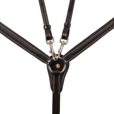 Collier de chasse équitation cuir Equestro avec martingale Collier de chasse équitation cuir Equestro avec martingale