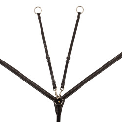 Collier de chasse équitation cuir Equestro avec martingale Collier de chasse équitation cuir Equestro avec martingale