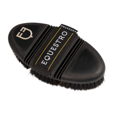 Brosse souple naturelle flexible Equestro Noir Brosse souple naturelle flexible Equestro Noir