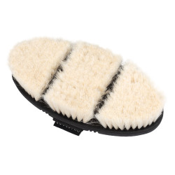 Brosse de pansage Equestro flexible à poils souples Naturel Marron