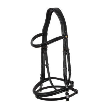 Anatomisch Equestro hoofdstel van leer Zwart Anatomisch Equestro hoofdstel van leer Zwart