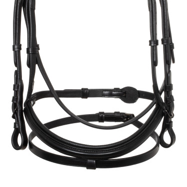 Anatomisch Equestro hoofdstel van leer Zwart Anatomisch Equestro hoofdstel van leer Zwart