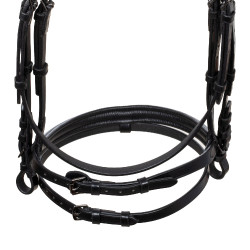 Anatomisch Equestro hoofdstel van leer Zwart Anatomisch Equestro hoofdstel van leer Zwart
