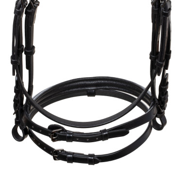 Bridon anatomique Equestro en cuir Noir Bridon anatomique Equestro en cuir Noir