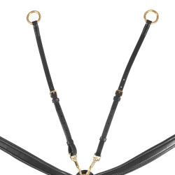 Collier de chasse Equestro avec fourche en cuir tanné et boucles en acier NEW Noir Collier de chasse Equestro avec fourche en cuir tanné et boucles en acier NEW Noir