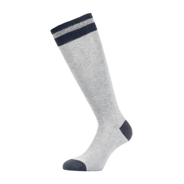 Chaussettes unisexes Equestro College en tissu technique Gris mélangé / marine blazer / blanc antique